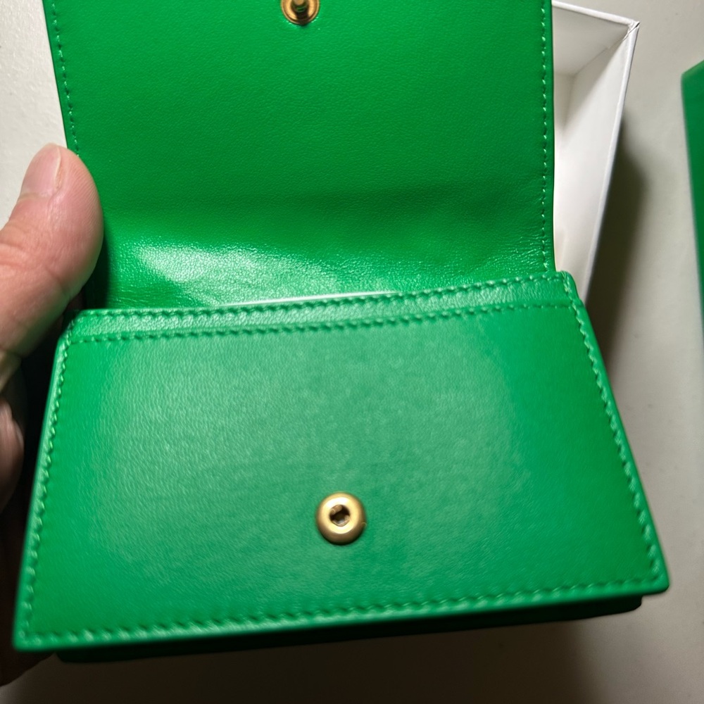 Bottega Veneta Woven Leather Green Card Case - Picture 5 of 9